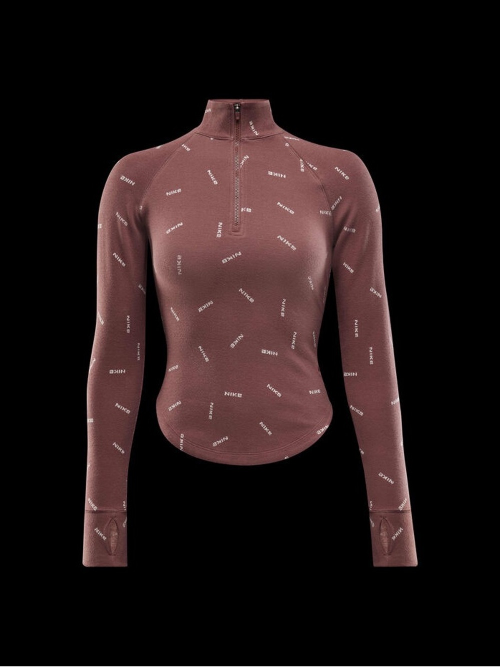Nike zip up Sportswear Collection Women's Slim 1/2-Zip Long-Sleeve Logo Top